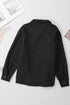 Lattice Texture Retro Flap Pocket Button Shacket